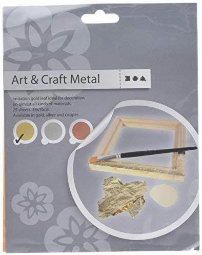 Blattmetall, Blatt 16x16 cm, gold, 25Blatt