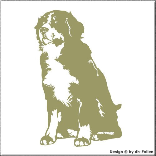 wall-refine WH-00035 | Berner Sennenhund SITZEND | Premium Wandtattoo Wandaufkleber der Extra-Klasse, 45 x 70 cm, Gold, seidenmatter Glanz