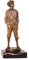 Decoratie Bronzefigur Skulptur Bronzeguss Motiv:pfeifender Junge auf Marmorsockel 8,5x8x20,7cm antik