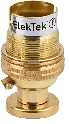 Lampenfassung ungeschaltet Bajonettsockel B22 mit Rückplatte und Schrauben Messing