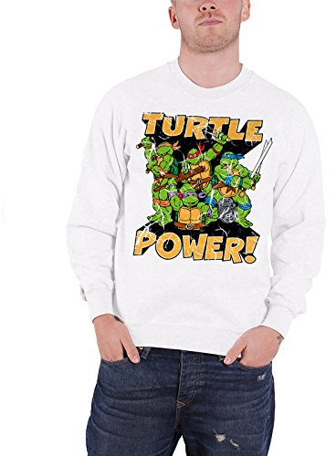 Teenage Mutant Ninja Turtles Sweatshirt Turtle Power Nue offiziell Herren Weiß