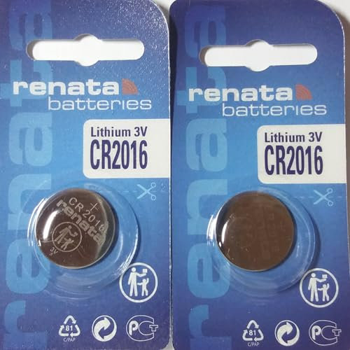 2 x CR2016 3 V Renata Lithium Akku Swiss Made | Uhr | Schlüssel | Gadget