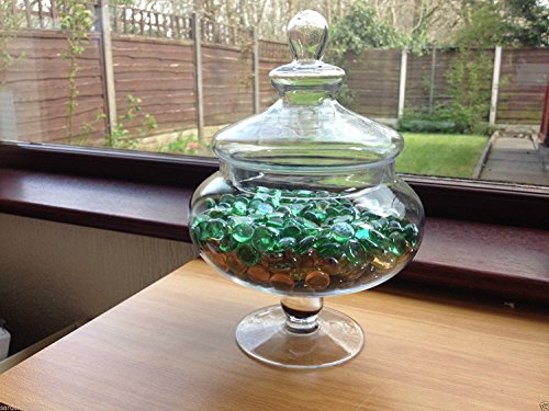 DEENZ NEW 25CM DECORATIVE GLASS JAR WEDDING TABLE CENTRE PIECE SWEETS CHOCOLATE JAR