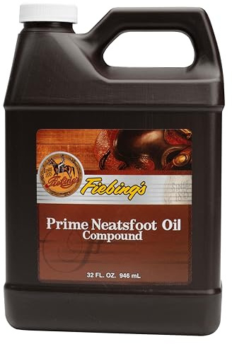 Fiebing's Prime Neatsfoot Oil 32 Fl Oz - Leather Conditioner & Preservative with Synthetic & Natural Animal Oil - Waterproof, Soften, Restore & Strengthen Leathercraft Shoe, Boot, Saddle, Couch, Purse