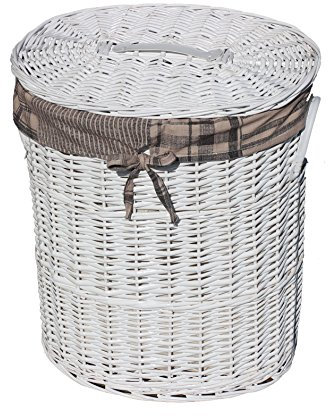 DVier Wäschekorb Weide weiß beige 45x34 H.54cm 11WOval-b