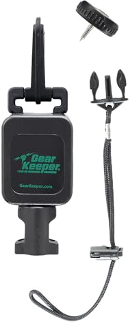 Gear Keeper Aluminum Wading Staff Tether Retractor - Premium Fishing Accessories with Snap Clip and Threaded Stud Mount, QC-II Split Ring & Lanyard Loop - Heavy-Duty Fishing Tools - Made in USA