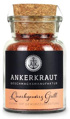 Ankerkraut Quarkgewürz Grill, BBQ Gewürzmischung, Quark-Dip selber machen, 95g im Korkenglas