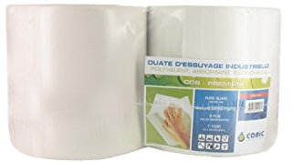 Bobine Blanche Pure ouate COBIC T1000 Pack 2 Rouleaux
