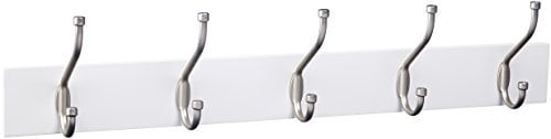 Amazon Basics Rechteckig Garderobenleiste zur Wandbefestigung, Weiß