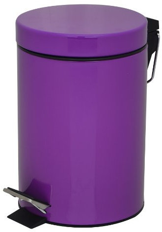 Brights Bathroom Pedal Bin,3 L, Purple