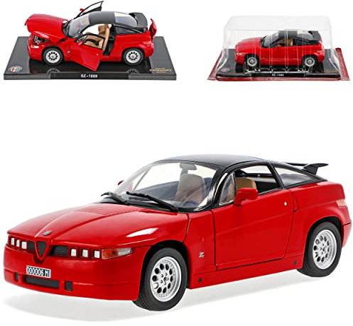 alles-meine.de GmbH Alfa Romeo SZ Coupe Rot 1989 1/24 Modellcarsonline Modell Auto mit individiuellem Wunschkennzeichen
