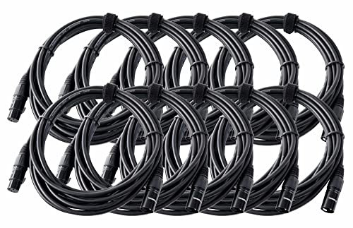 Pronomic Stage XFXM -5 Cavi per microfono XLR 5 m nero, Kit con 10 cavi