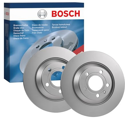 Bosch BD1286 Brake Disc Set - 302 mm Solid Discs - Rear Axle - ECE-R90 Certified - Long Service Life, Advanced Corrosion Protection - 1 Set of 2 Discs