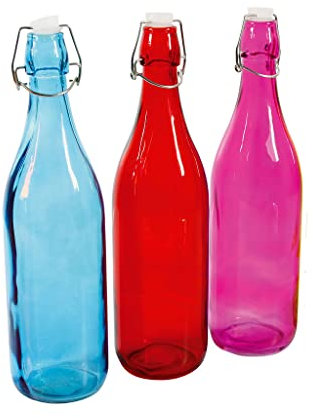 Equinox 506522 Bouteille Limonade 1 L Verre 8,5 x 8,5 x 32 cm - Coloris aléatoire