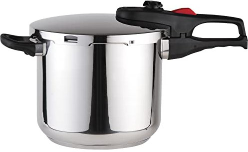 Magefesa Practika Plus - Olla Express Rápida 6L, Acero Inoxidable 18/10, Sensor de Presión, Inducción, Ahorro Energético, Cocina Sana, Cierre Seguro