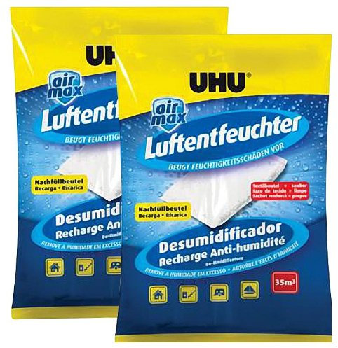 2x UHU 47135 Luftentfeuchter Nachfüllbeutel 450 gDuftneutral