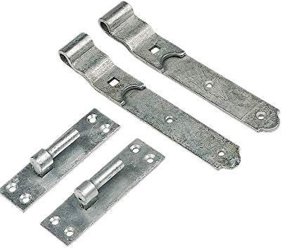 Wyre Direct Gate Hinges Cranked 300mm 12 Pair Galvanised Heavy Duty Hook and Band Stable by Wyre Direct