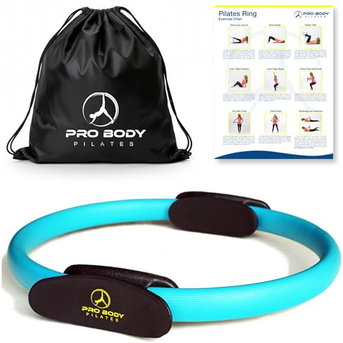 ProBody Pilates Ring Circle, Magic Circle Pilates Ring 14 Inch for Thigh Workout, Yoga Ring Thigh Toner, Home Pilates Equipment for Women, Pilates Circle Fitness Equipment Thigh Master (Blue)
