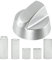 Spares2go Control Knob/Dial for Indesit Oven Cooker & Hob (+ Adaptors, Silver)