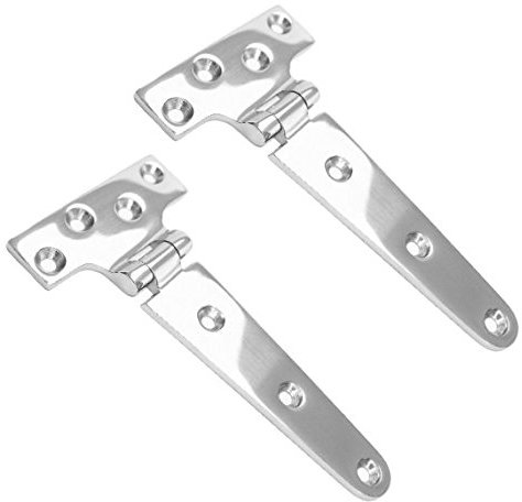 2 Stück T Scharnier Edelstahl A4 152 mm poliert