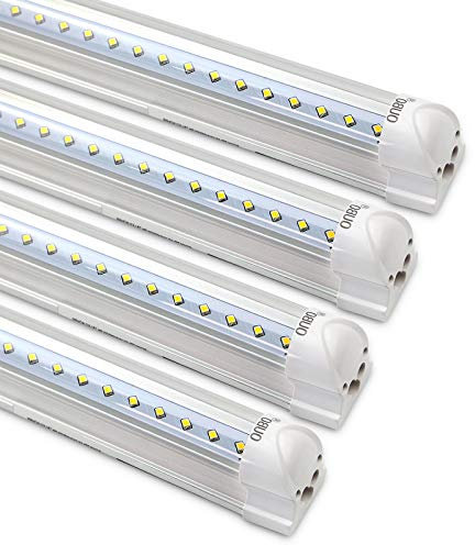 OUBO [4er Pack zum Sparpreis] LED Leuchtstoffröhre mit Fassung komplett 60CM LED Tube T8 Röhre Leuchtstofflampe, 10 Watt 1350 Lumen, Naturweiss 4000K, Transparente Abdeckung