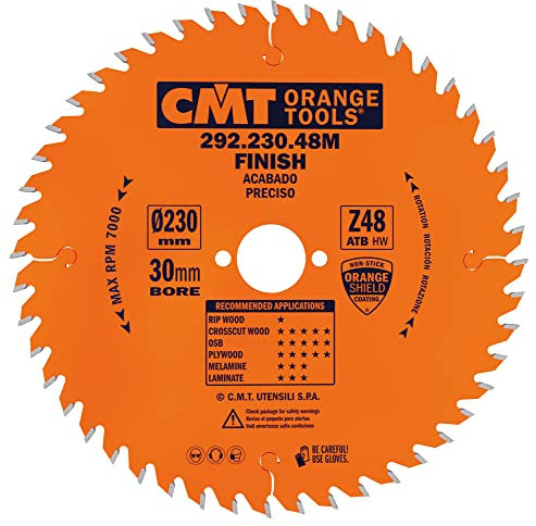 CMT ORANGE TOOLS 292.230.48M - QUERSCHNITTSÄGE FÜR HANDMASCHINEN 230X2.8X30 Z=48 15° WECHSELZAHN