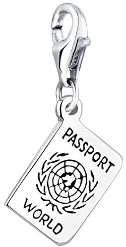 Nenalina Reisepass Karabiner Charm Anhänger für Bettelarmband aus 925 Sterling Silber 713147-000
