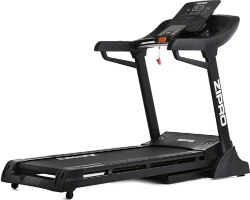 Zipro klappbar Laufband mit Steigung Dream Gold, Treadmill bis 150kg mit 18+3 Trainingsprogrammen, USB, Holder, Lautsprecher, Walking Pad Geschwindigkeit 1-22 km/h und 3.5-6 PS Motor, LCD – Display