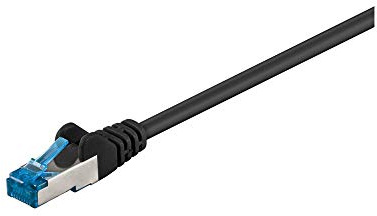 Goobay 93685 CAT 6a Patch Cable, S/FTP PiMF, Black, 1m Length
