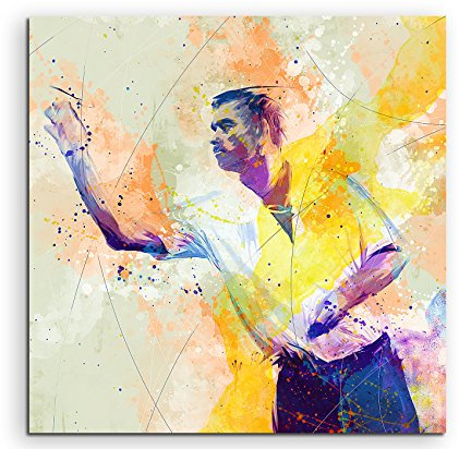 Paul Sinus Art Dart I 60x60cm Wandbild SPORTBILD Aquarell Art tolle Farben
