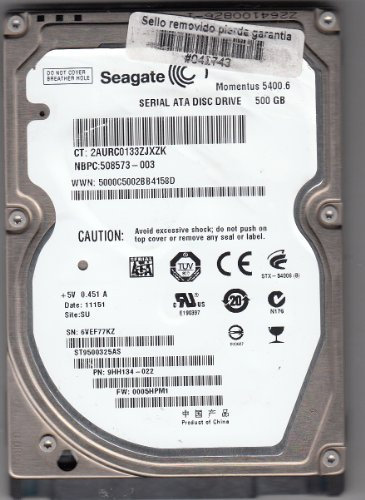 Seagate Momentus 5400.6 500GB 500GB SATA - Disco duro (500 GB, SATA, 5400 RPM, 2.5, Portátil, 8 MB)
