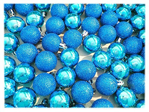 Christbaumkugeln türkis 3cm Kunststoff 20 Stück Packung