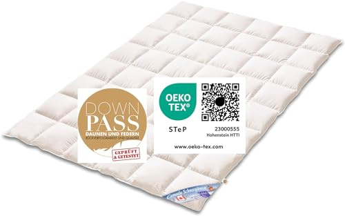 Vitaschlaf® Canada SCHNEEGÄNSE W3 - Sommer/ÜBERGANGSZEIT Daunendecke 100% Gänsedaune Canada Made in Germany Since 1947 (200x200cm)