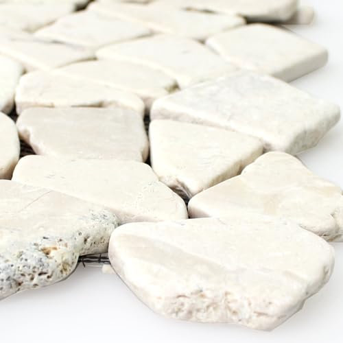 Marmor Bruch Naturstein Mosaikfliesen Solares Biancone Boden Wand Gäste WC Küche