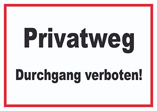HB-Druck Privatweg Durchgang verboten Schild A2 Rückseite selbstklebend