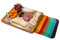 Seville Classics Bamboo Cutting Board with 7 Colour Coded Chopping Mats
