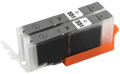 Go Inks Compatible CLI-551 XL Grey Ink Cartridges - 2 Pack replacement for Canon PIXMA Printers - 12ml - 551 XL Multipack - High Yield - 2x GY