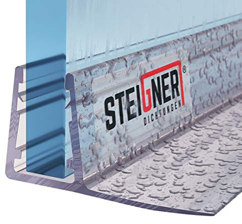 STEIGNER Duschdichtung, 100cm, Glasstärke 6/7/ 8 mm, Gerade PVC Ersatzdichtung für Dusche, UK02