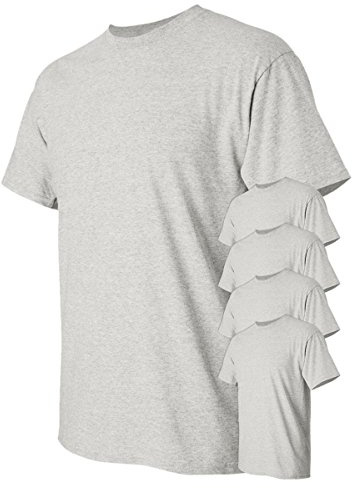 Gildan Men's Classic Heavy Cotton T-Shirt_Ash Grey_XL (Pack of 5)