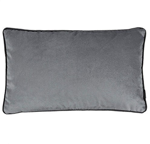 McAlister Textiles Matter Samt | Kissenbezug für Sofakissen in Silbergrau | 60 x 40cm | erhältlich in 25 Farben | griffester Samt edel paspeliert | Kissenhülle für Samtkissen