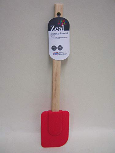 Zeal Flexible Cooks Heat Resistant Ergonomic Silicone Spatula Wooden Handle -.