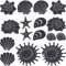 GRAZDesign Wandtattoo Bad Muschel & Meer Set Wandaufkleber Maritime Deko wasserfest - 073 dunkelgrau