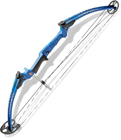 Genesis Archery Original Compound Bow with Adjustable Riser, 15-30 Draw Length, 10-20 lb Draw Weight, All Skill Levels, Draw Hand - Left, Blue