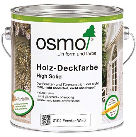 OSMO Holz-Deckfarbe High Solid 2,5 Liter Fenster-Weiss 2104