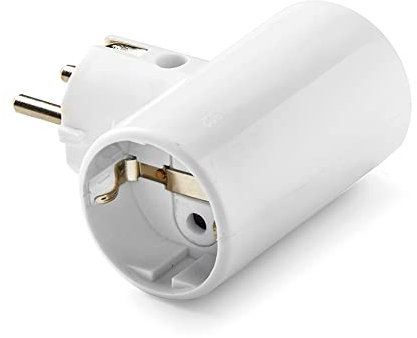 FAMATEL – Adaptador enchufe doble | TT lateral | 16A | 250V | Portacontactos en cerámica, reforzado | Blanco Marfil