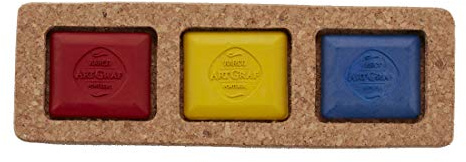 Art Graf Artist Water Soluble Tailors Chalk Set of 3 Rich & Intense (Cork Box), Primary Color 3 Pc Set