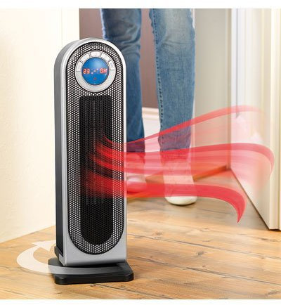 Sichler Haushaltsgeräte Keramiklüfter Heizlüfter: Digitaler Keramik-Heizlüfter mit Thermostat & Oszillation, FB, 2.000 W (Heizlüfter mit Temperaturregler, Design Heizlüfter, Camping Tisch)