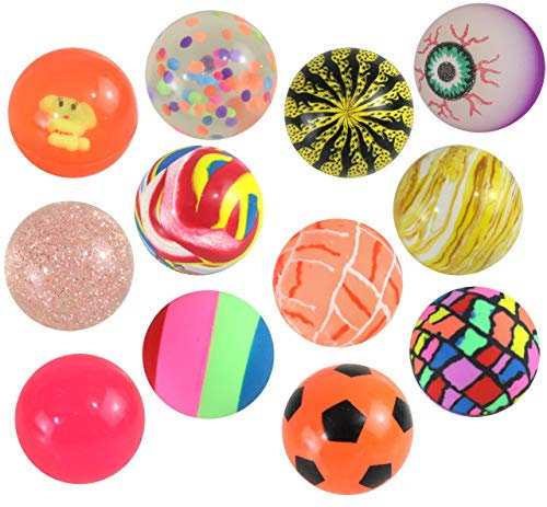 Flummis bunt gemischt 12 Stück mit ca. 40 mm Durchmesser Springball Dopsball