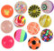 Flummis bunt gemischt 12 Stück mit ca. 40 mm Durchmesser Springball Dopsball
