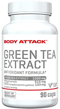 Body Attack Green Tea, 90 Kapseln, 1er Pack (1x 42g), Dose